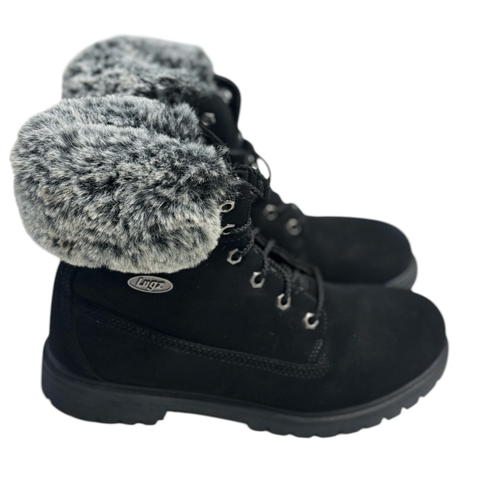 Lugz Women’s Faux Fur Black Boots Size 9.5